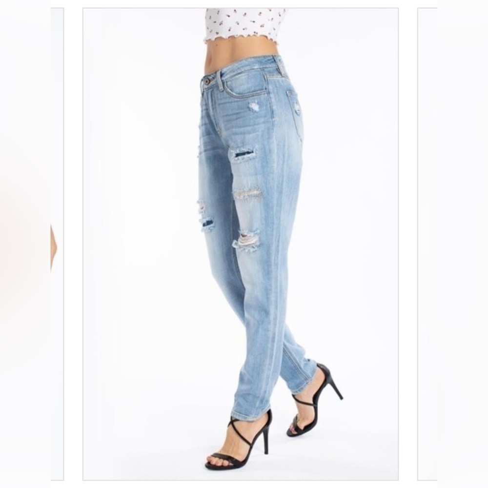 KanCan High Rise Mended Boyfriend Jeans - Picture 2 of 9